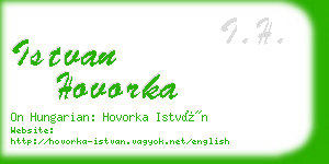 istvan hovorka business card